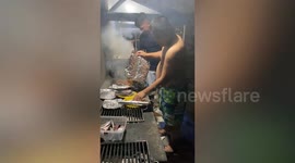 Funny home cook jokes about foil smoking while grilling fish