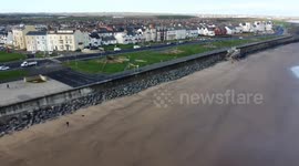 Pretty rolling waves at Seaton Carew in County Durham on a cold, crisp December day