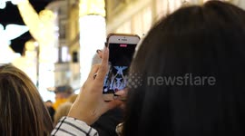 Christmas lights ahead of Christmas in Malaga, Spain