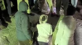 Efforts ongoing to rescue man trapped in between rocks in southern India