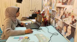Palestinian Ola Barakat, 23, produces cartoon films to use the 
