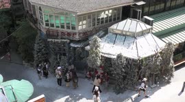 A  popular Cafe in Bangkok comes up with a Christmas theme with Santas and snow