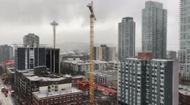 Seattle Snow Storm 4K - Space Needle Downtown Winter Blizzard (1 of 2)