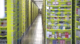 Incredible footage shows a huge Amazon depot in UK preparing for Christmas with the help of robots