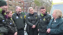 Unison boss Christina McAnea meets with striking ambulance workers in London