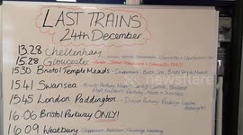 Swindon Rail Station displays some handy information showing the last Christmas Eve trains as well as the dates of the Rail Strike action
