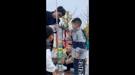 Chinese father successfully launches DIY two-stage water rocket