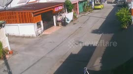 Strong winds blow clothesline two blocks away from family's home in Thailand