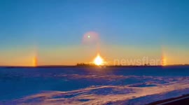 Timelapse video of sun dog on my way to work this morning in Minnesota