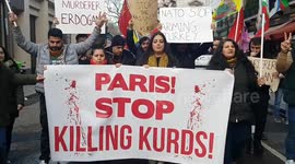 London Kurdish community march in response to fatal shootings in Paris