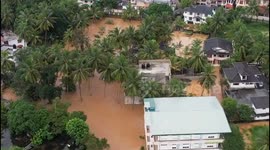 sri lankan high land city's are flooded in one rain. akurana city has big damage