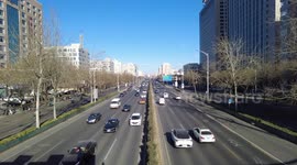 Few Cars On The Road In Beijing, China