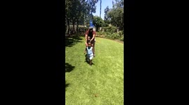 A Christmas Eve garden game, grandpa and grand children. Song sung is a mix of contemporary and old school.