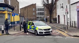 Tottenham shooting. The scene of the woman being shot this morning on Anchor Drive in Tottenham, London. The police are investigating the crime scene