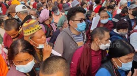 The new variant Corona mask mandatory for every tourist for teaching for H. Dalai Lama in Bodhgaya