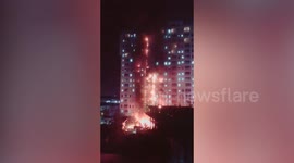 Flames rage inside Cambodia casino where fire kills 10, traps dozens more