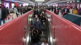 Footage Of MTR train station in Hong Kong
