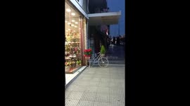 Christmas and New Year decoration shop in Athens, Greece