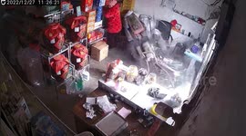 Scared woman narrowly escaped out-of-control tractor crash into grocery store