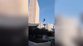 Sickening thud! Freerunner painfully fails jump, crashes into roof