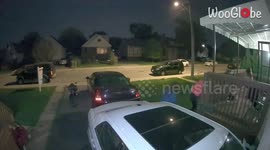 Rageful guy ALMOST runs over his friend's bike while trying to drive off