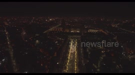 Man captures stunning aerial view of hundreds of fireworks lighting up at midnight over Bucharest