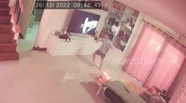 Playful boy accidentally destroys TV when he punches monitor to fist bump with anime character