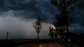 Driving thru the most intense and scary thunderstorm i ever seen  in September!!!