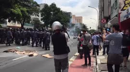 Police reportedly use tear gas against student protester in Sao Paulo, Brazil