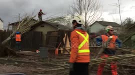 Tornado damage in Battle Ground,  Washington