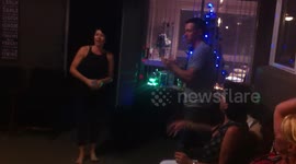 Crazy dancing wife gives husband two black eyes!