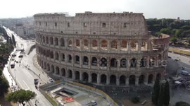 The coliseum in Rome, taken on a beautiful day, the structure has a definite place in history and has been preserved so well!
