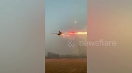 Pilot sets off fireworks whilst flying helicopter in China
