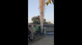 Water propelled 20 feet into air after well drilling accident in eastern India