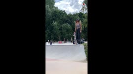 'Kissing the concrete like a pro' - Skater girl gets DROPPED while trying a drop-in