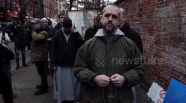 Pro-Life Protestors clashes  with pro=choice counter protestors in New York City