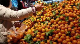 People Buy Vegetables And Fruits At A Supermarket in Yichang, China