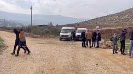 Clashes between Palestinian protesters and Israeli soldiers following a protest against the establishment of Israeli outposts, in Beit Dajan, east of the West Bank city of Nablus
