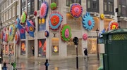 Artwork by Yayoi Kusama decorates Louis Vuittons flagship store on