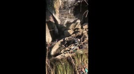 High angle footage from accident site in pokhra shows wreckage and rescue mission