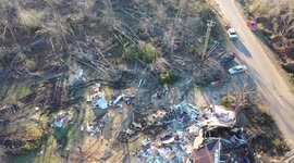 Drone video shows Alabama tornado damage; at least 9 dead