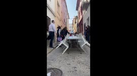 Feeding the town for free! Stew festival in Spanish town, with huge stew pots cooking on the street! Video no 5