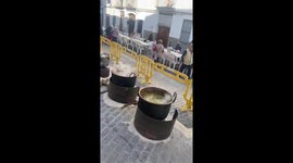 Feeding the town for free! Stew festival in Spanish town, with huge stew pots cooking on the street! Video no 7