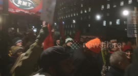 Protesters in Whitehall protest against the Tory Government and calling for a general strike