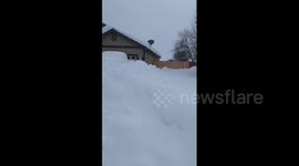 Massive mountain of snow emerges during record snowfall in Arizona