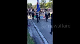 Orchestra participating in Martin Luther King parade in Hallandale Beach, FL, USA