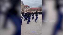 French Gendarme Students Perform Haka Tribute To Boss In Montluçon