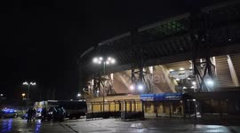 Severe bad weather with rain and wind hits Campania, creating discomfort and damage to the population. Bad weather outside the Diego Armando Maradona stadium, before the Italy cup match between Napoli - Cremonese.