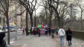 Some Iranians marched along 5th Avenue displaying banners and protesting against the Iranian government