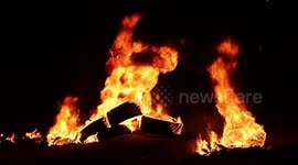 Fires burn in clashes between youths and Israeli forces in West Bank